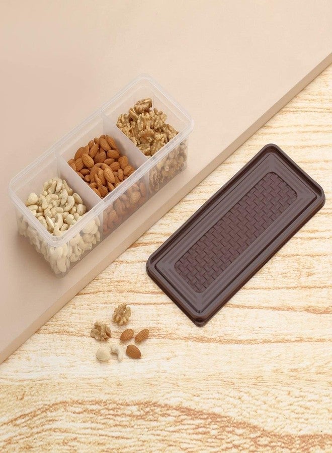 KBS Fridge Storage Container Boxes Organizer with Lid, Air Tight 3 Partition Plastic Storage Box For Vegetable, Grocery, Dry Fruits, Microwave Safe Container For Kitchen Accessories (Pack of 2) - Image 4